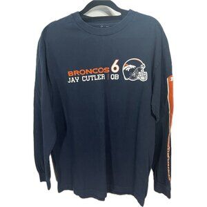 NFL Denver Broncos Jay Cutler #6 Long Sleeve Navy T-Shirt Mens Medium NO TAG